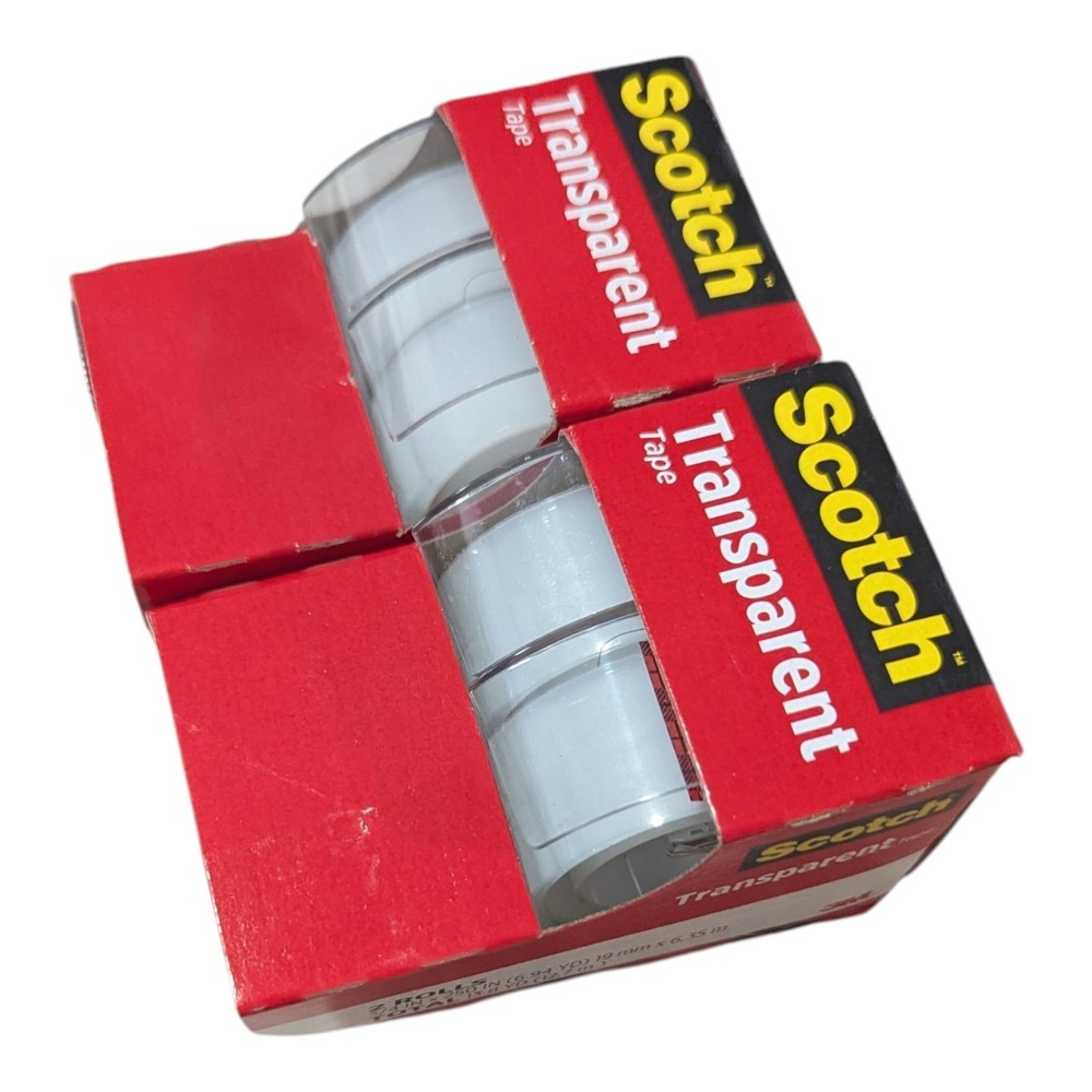 Two 2 Packs Scotch 3/4" x 250" Transparent Tape - 2 Rolls (4 Rolls Total)